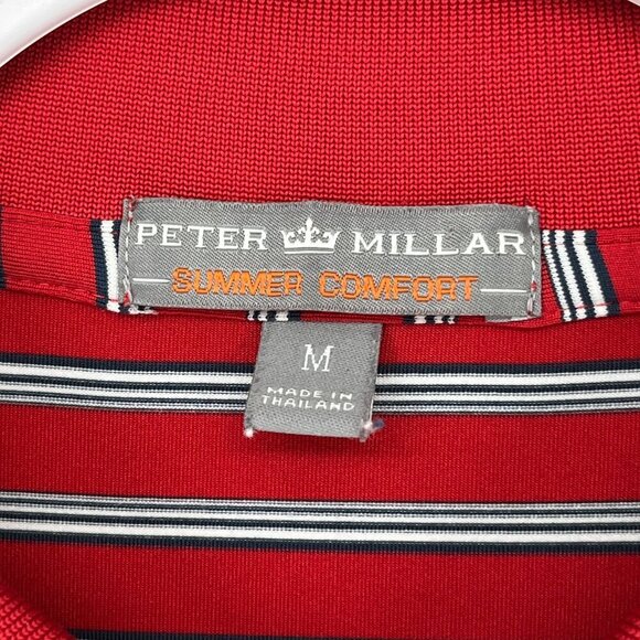 Peter Millar Southern Comfort Polo Mens Size Medium Striped Golf Humming Bird - Picture 5 of 11